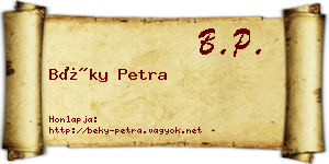 Béky Petra névjegykártya